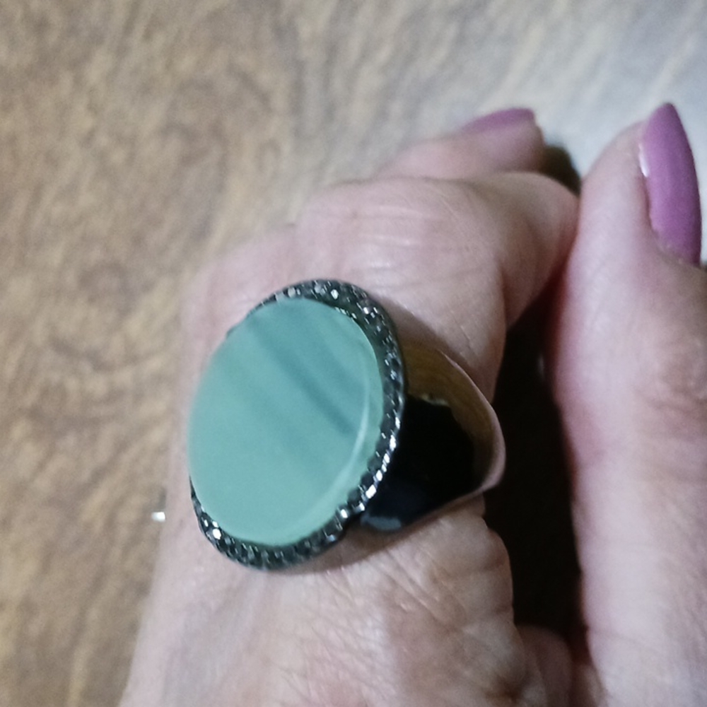 Womans  Ring 7  New no tags Black and Blue